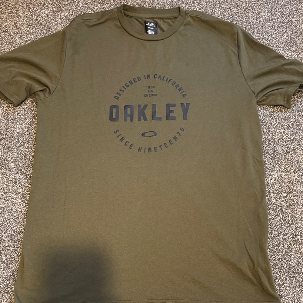 Oakley Olive Green Logo Graphic Crew Neck T-Shirt